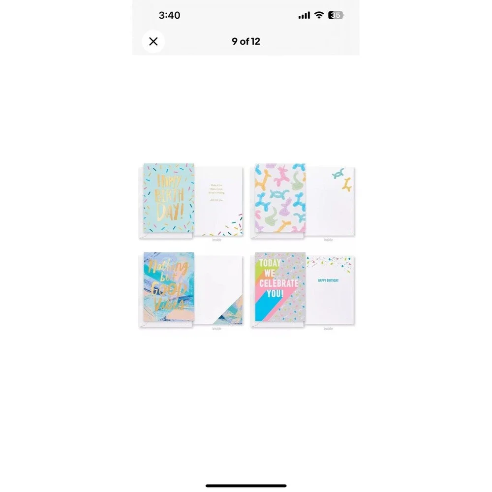 American Greetings Deluxe Birthday Card Assortment Bright & Cheerful 40 Cnt NIB